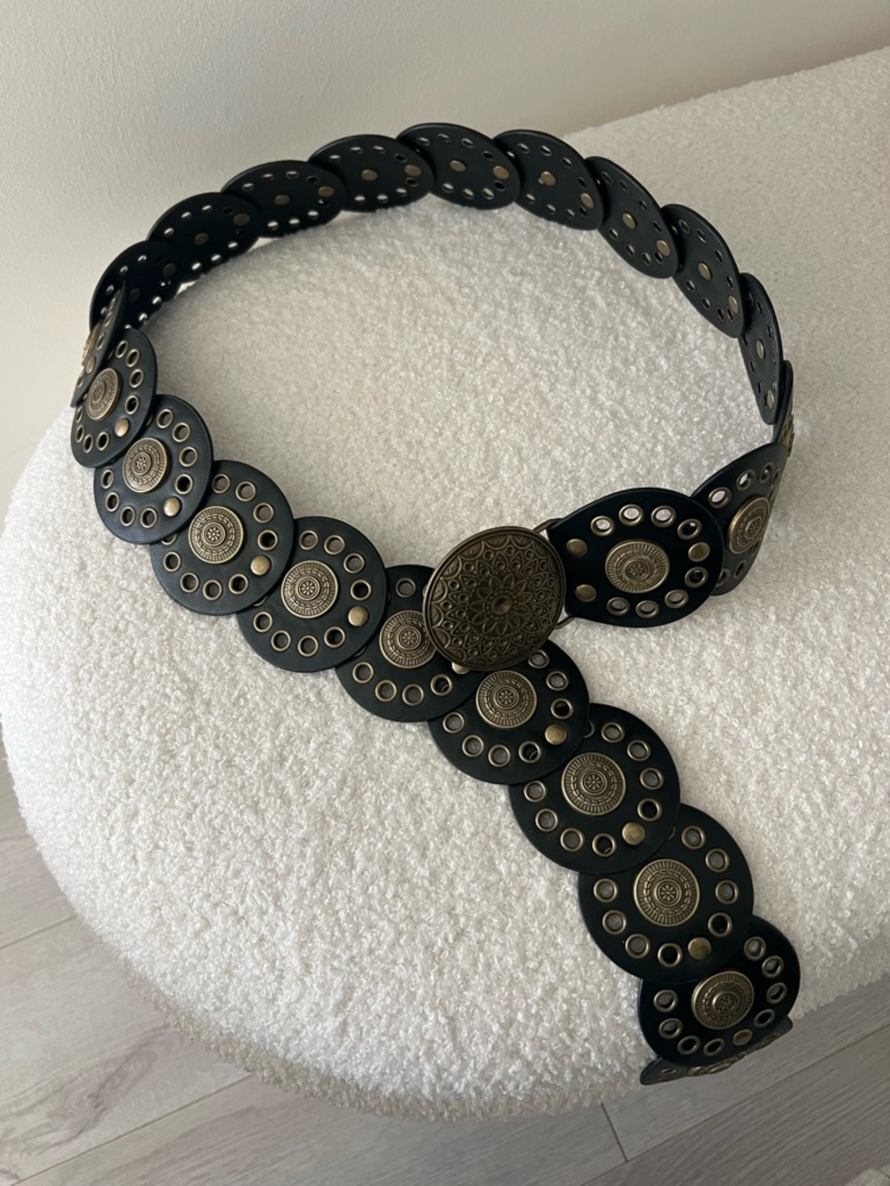 Western Belt with Antique Brass Accents
